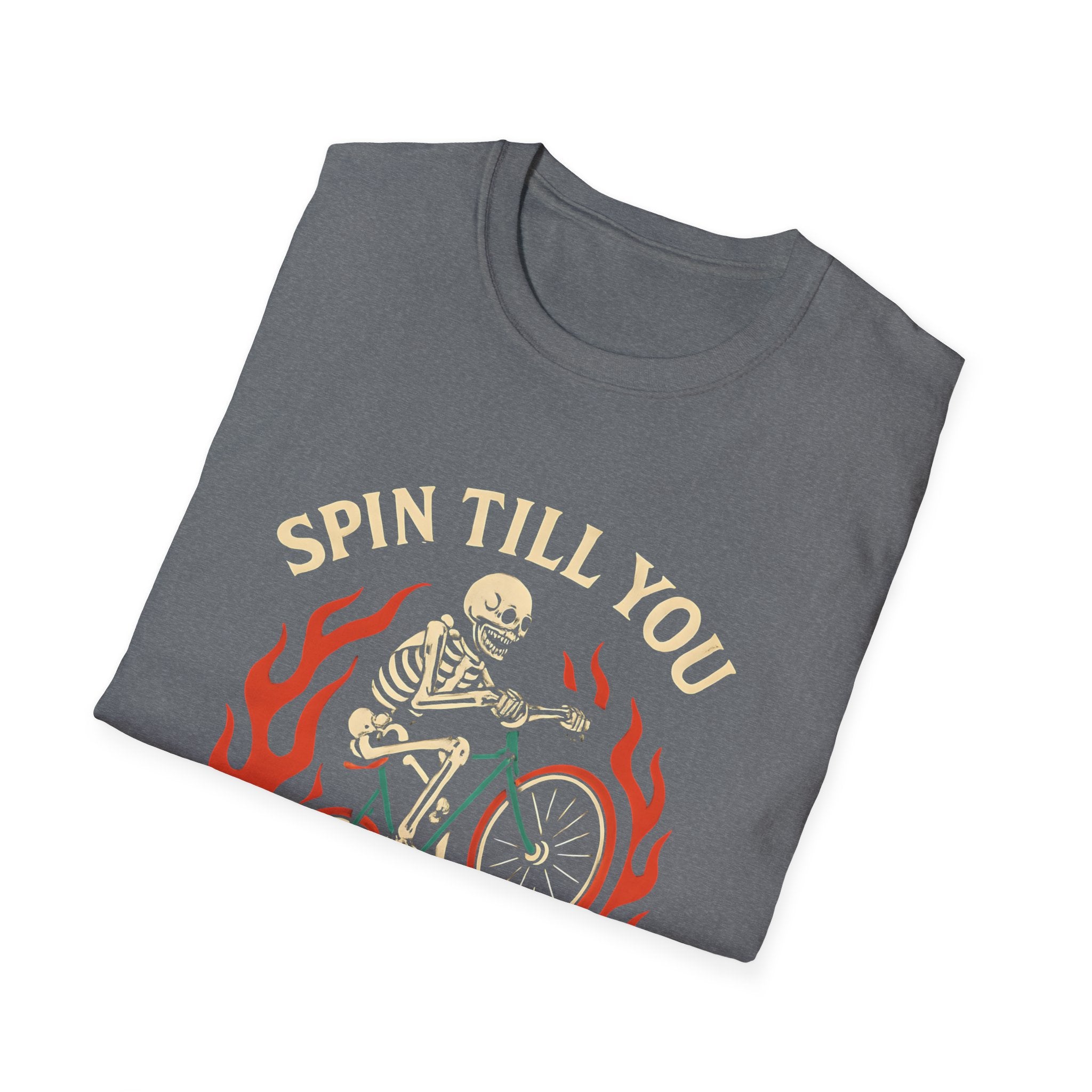 Skeleton Riding Flaming Bicycle T-Shirt