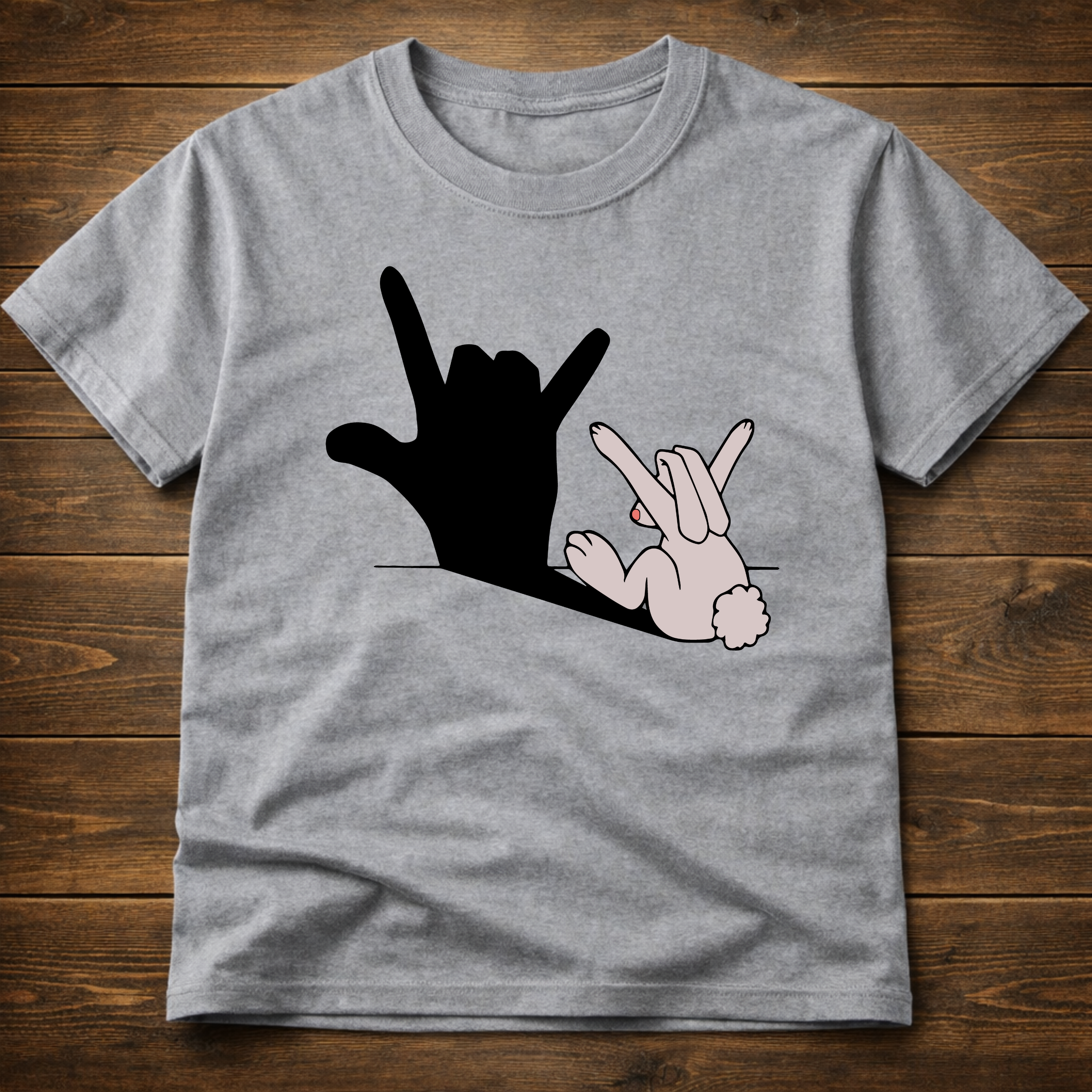 Easter Bunny Rock On Hand Shadow Rabbit T-Shirt