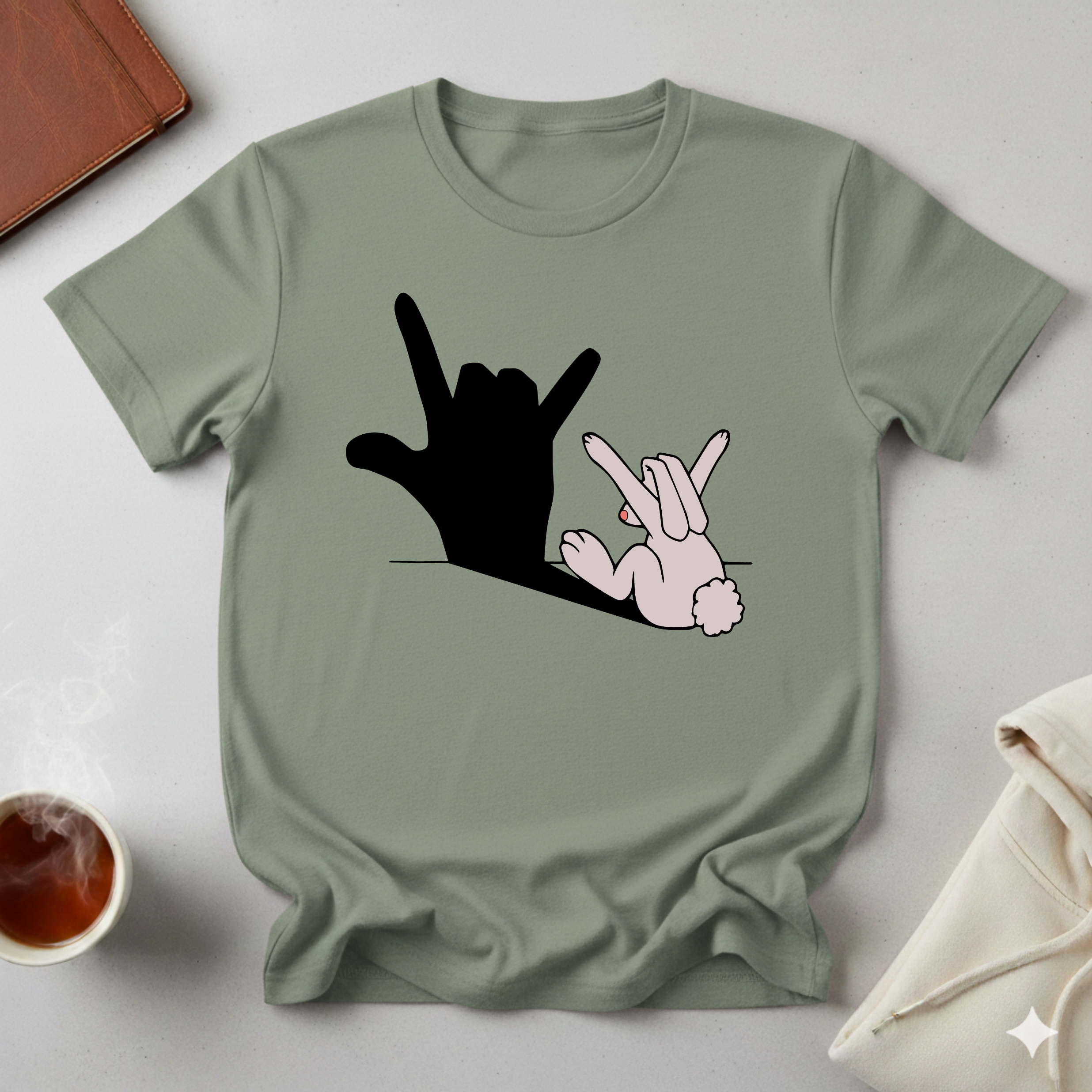 Easter Bunny Rock On Hand Shadow Rabbit T-Shirt